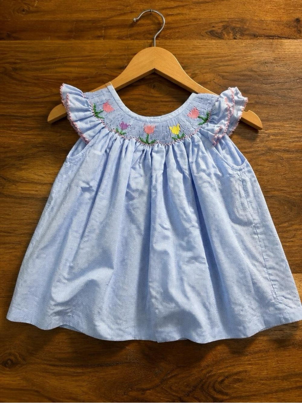 Southern Sunshine Smocked Tulip Dress – 24M